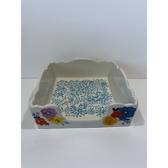 Pioneer Woman Napkin Holder Tray Flea Market Floral 7.25 Square - Picture 1 of 7